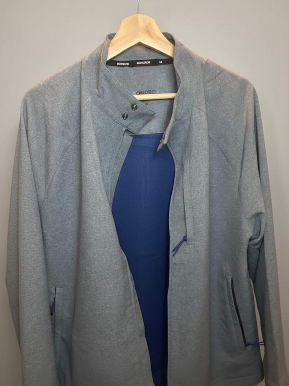 Bonobos Golf Jacket Mens Medium Gray Full Zip Mesh Lined NWOT
